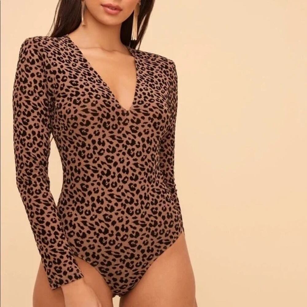 NWT ASTR Leopard Sheer bodysuit size medium New With Tags